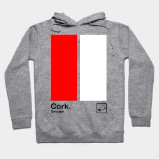 County Cork / Original Retro Style Minimalist Poster Design Hoodie